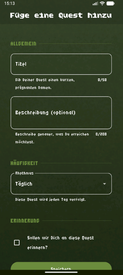 Gewohnheit anlegen